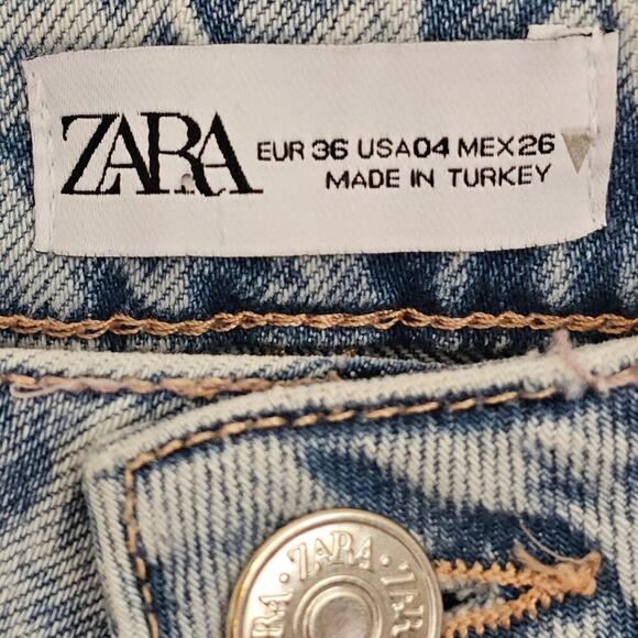 Zara Mom Fit Relaxed Denim Jeans 4 High Waist 90s Casual Womens Festival - Picture 2 of 7
